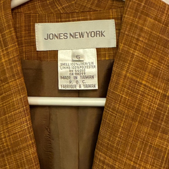 Jones New York Vintage Rust Linen Blazer size 6 - Picture 5 of 5